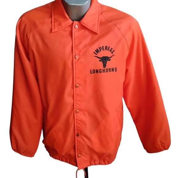 Men's Medium Vintage Coach Jacket Nebraska Imperial Longhorns USA Snap Buttons - Picture 1 of 6